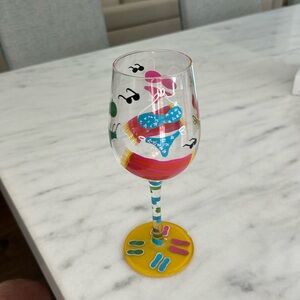 Lolita “Bikini” hand painted wine glass